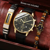 Canvas Alloy Watch Bracelet Set Round Dial Men's Quartz Watch