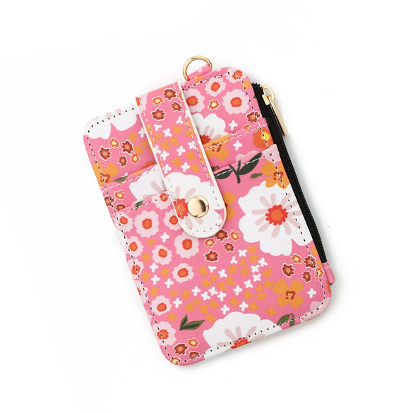 Card Bag Coin Purse Id Bag Vertical Printed Hem Zipper Pvc Nylon Solid Color Women's