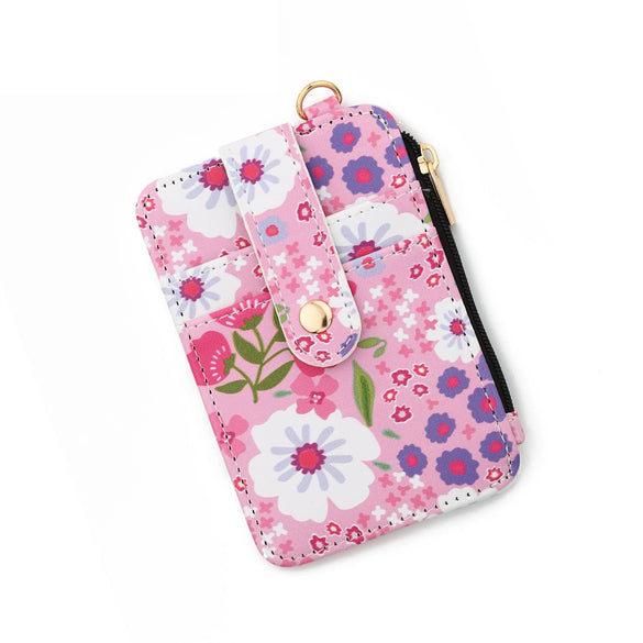 Card Bag Coin Purse Id Bag Vertical Printed Hem Zipper Pvc Nylon Solid Color Women's