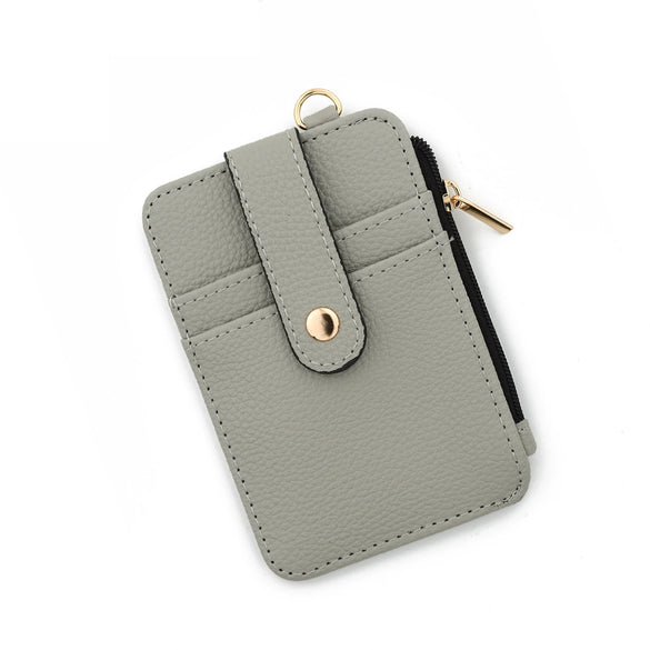 Card Bag Coin Purse Id Bag Vertical Printed Hem Zipper Pvc Nylon Solid Color Women's