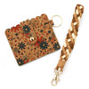 Card Bag Pvc Braided Wrist Strap Keychain With Animals Pattern