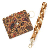 Card Bag Pvc Braided Wrist Strap Keychain With Animals Pattern