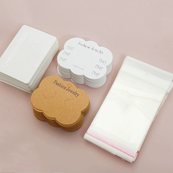 Cardboard Earring Packaging Cards And Bags For Diy Handmade Ear Clip And Earring Accessories