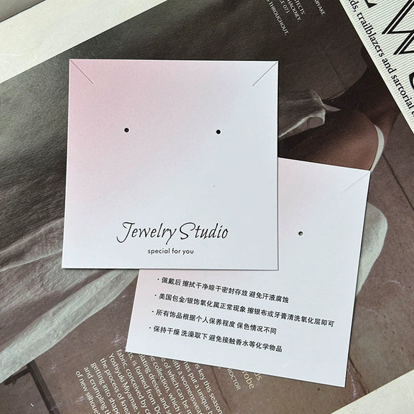 Cardboard Earrings And Necklace Jewelry Card Packaging With Simple Design And Price Tag Design
