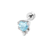 Cartilage Piercing Ear Bone Nail Metal Heart Shape With Diamond Design