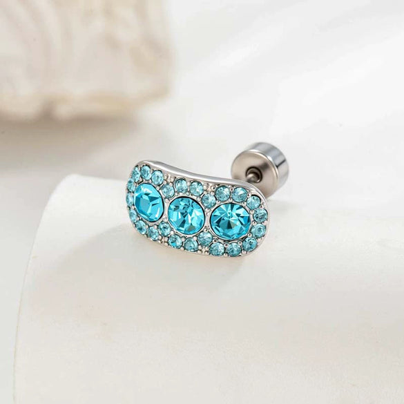 Cartilage Piercing Ear Bone Nail Metal Zircon Geometric Cross Style