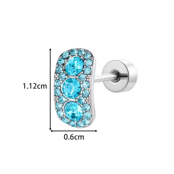 Cartilage Piercing Ear Bone Nail Metal Zircon Geometric Cross Style