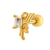 Cartilage Piercing Ear Bone Nail Stainless Steel Butterfly Shape Micropaved Zircon Electroplated Women's Style