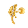 Cartilage Piercing Ear Bone Nail Stainless Steel Butterfly Shape Micropaved Zircon Electroplated Women's Style