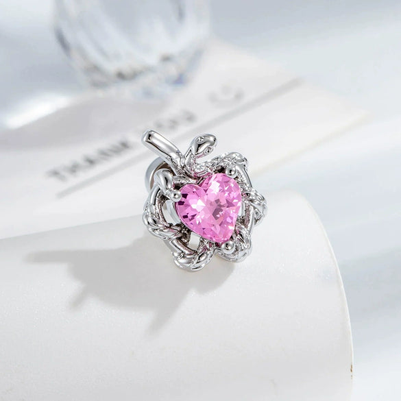 Cartilage Piercing Ear Bone Nail Titanium Steel Heart Shaped With Zircon