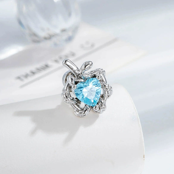 Cartilage Piercing Ear Bone Nail Titanium Steel Heart Shaped With Zircon