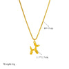 Cartoon Animal Doberman Dog Pendant Stainless Steel Necklace With Electroplating And Geometric Design For Women