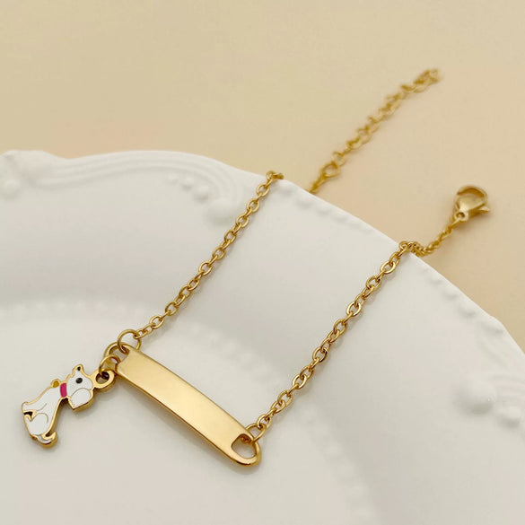 Cartoon Animal Zodiac Stainless Steel Electroplated Pendant Bracelet Jewelry