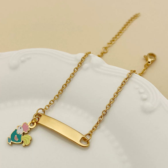 Cartoon Animal Zodiac Stainless Steel Electroplated Pendant Bracelet Jewelry