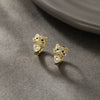 Cartoon Animal Zodiac Zircon Electroplated Cat Earrings For Women