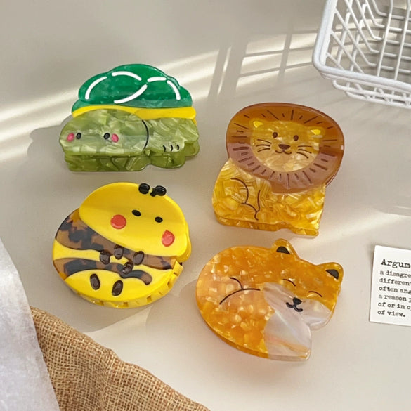 Cartoon Animals Acetic Acid Printing Hairpin For Women