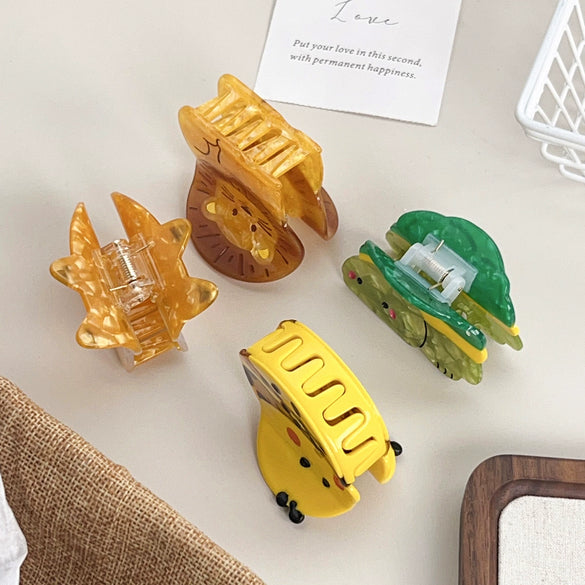 Cartoon Animals Acetic Acid Printing Hairpin For Women
