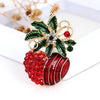 Cartoon Apple Brooch Pin With Rhinestone And Artificial Gemstone Inlay Alloy Fruit Jewelry For Women And Men