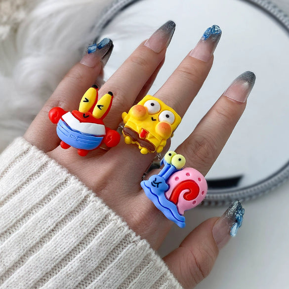 Cartoon Character Plastic And Resin Children's Ring Purely Handmade