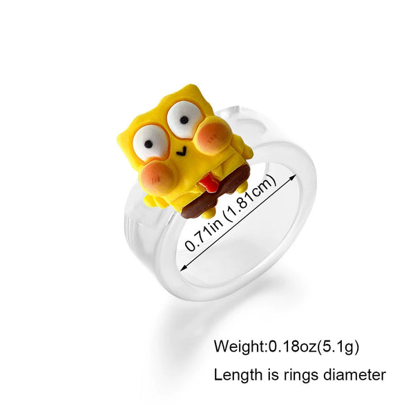 Cartoon Character Plastic And Resin Children's Ring Purely Handmade