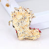 Cartoon Christmas Boots Brooch Badge For Children Electroplated Alloy With Artificial And Semiprecious Gemstone Accents