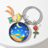 Cartoon Fox And Rose Keychain Zinc Alloy Material For Women's Bags