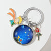 Cartoon Fox And Rose Keychain Zinc Alloy Material For Women's Bags