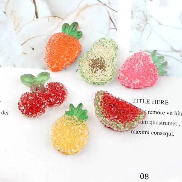 Cartoon Fruit Resin And Plastic Hairpin Accessories With Drip Oil Finish For Children's Headwear And Decorative Shoe Charms