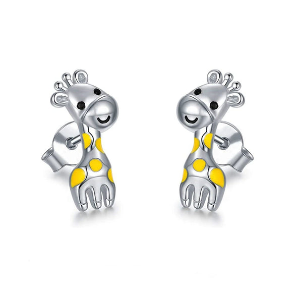 Cartoon Giraffe Copper Drop Earrings Cute Animal Jewelry For Women Fashion Accessories