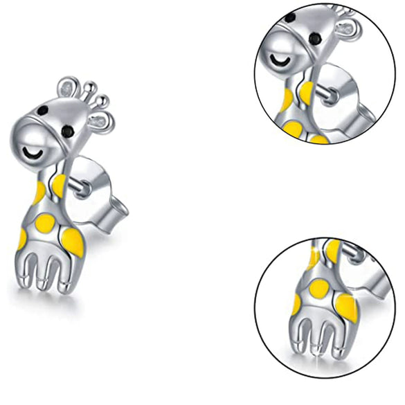 Cartoon Giraffe Copper Drop Earrings Cute Animal Jewelry For Women Fashion Accessories