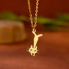 Cartoon Jewelry Kitten Pendant Stainless Steel Necklace With Letter Pattern And Electroplating Treatment