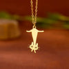 Cartoon Jewelry Kitten Pendant Stainless Steel Necklace With Letter Pattern And Electroplating Treatment