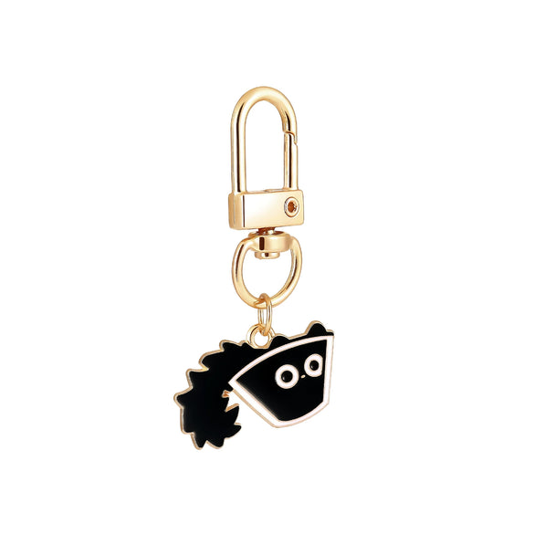 Cartoon Keychain Alloy Stainless Steel Cute Naughty Cat Oil Dripping Electroplated Pendant