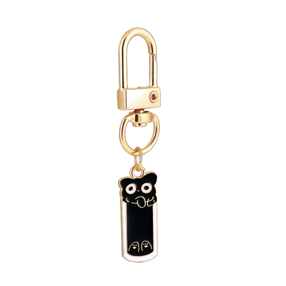 Cartoon Keychain Alloy Stainless Steel Cute Naughty Cat Oil Dripping Electroplated Pendant