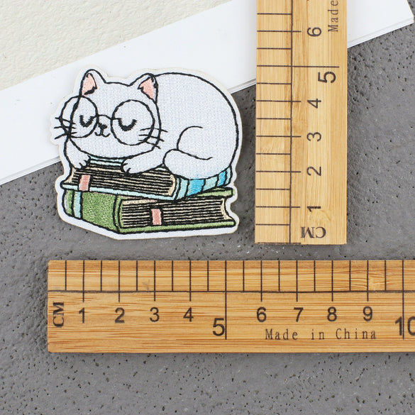 Cartoon Kitten Computerembroidered Ironon Patches Polyester Fabric Clothing Decorative Appliques