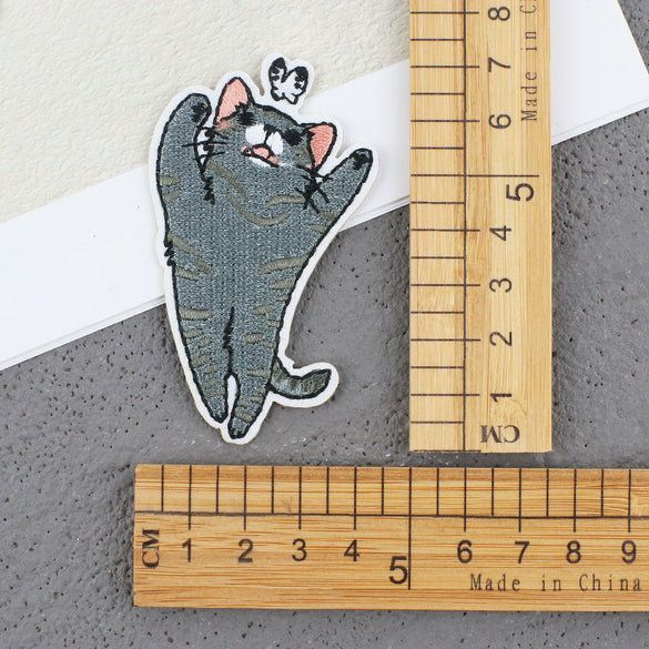 Cartoon Kitten Computerembroidered Ironon Patches Polyester Fabric Clothing Decorative Appliques