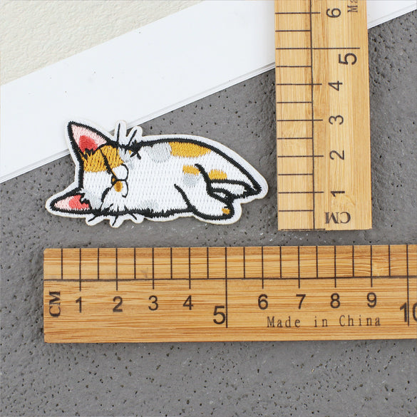 Cartoon Kitten Computerembroidered Ironon Patches Polyester Fabric Clothing Decorative Appliques