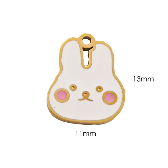 Cartoon Parchia Dog Dripping Oil Stainless Steel Handmade Jewelry Pendant