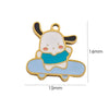 Cartoon Parchia Dog Dripping Oil Stainless Steel Handmade Jewelry Pendant