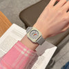 Cartoon Silicone Alloy Student Watch With Square Dial And Mineral Strengthened Mirror