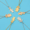 Wholesale Jewelry Cartoon Style Basic Streetwear Geometric Customization Laser Engraving Stainless Steel Zircon 18K Gold Plated Plating Inlay Pendant Necklace