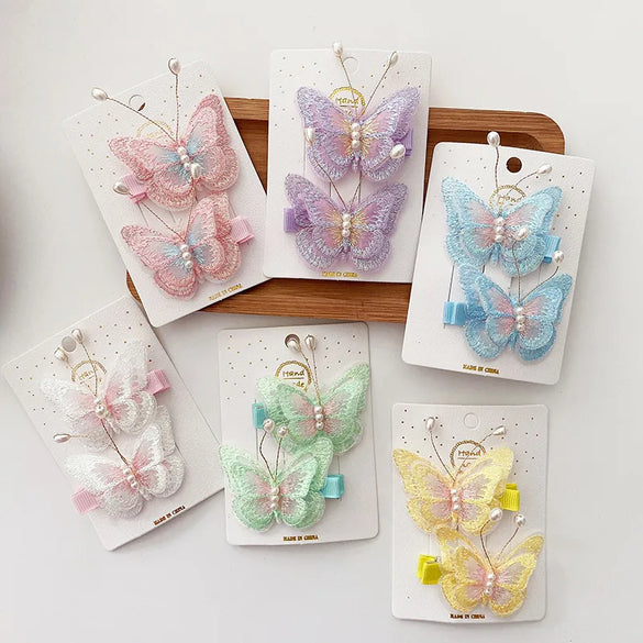 Cartoon Style Butterfly Cloth Hair Clip