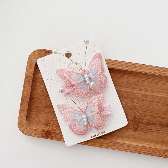 Cartoon Style Butterfly Cloth Hair Clip