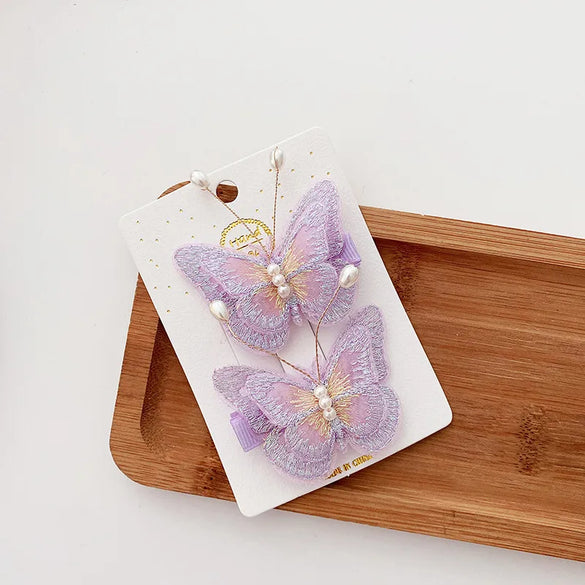 Cartoon Style Butterfly Cloth Hair Clip