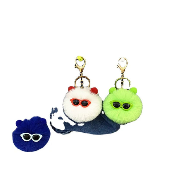 Cartoon Style Cute Animal Imitate Rex Rabbit Fur Unisex Keychain