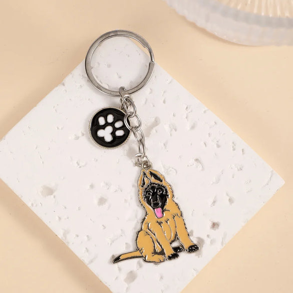 Cartoon Style Cute Dog Paw Print Metal Bag Pendant Keychain