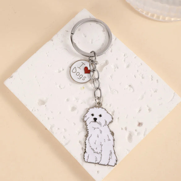 Cartoon Style Cute Dog Paw Print Metal Bag Pendant Keychain