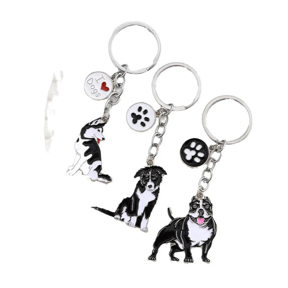 Cartoon Style Cute Dog Paw Print Metal Bag Pendant Keychain