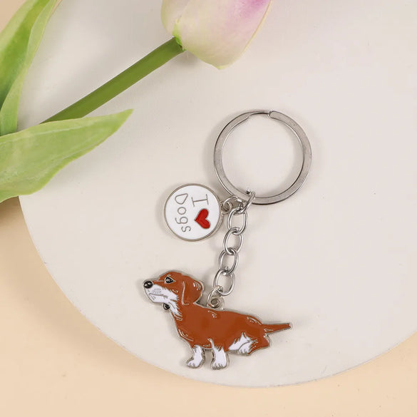 Cartoon Style Cute Dog Paw Print Metal Bag Pendant Keychain