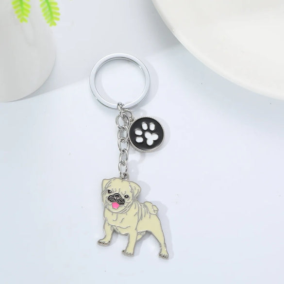 Cartoon Style Cute Dog Paw Print Metal Bag Pendant Keychain